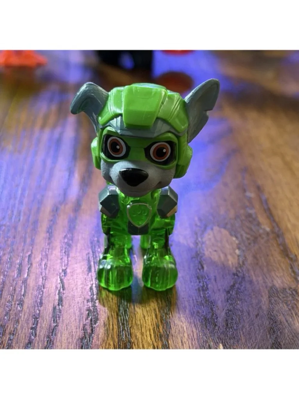Paw Patrol Toy The Movie Mighty Pup Rocky 2.5in Green translucent